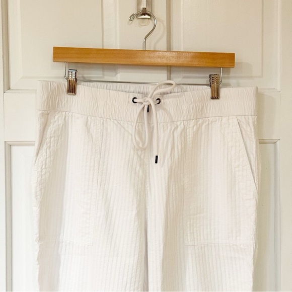 Standard James Perse White Ankle Cropped Seersucker 100% Cotton size 3 Large - Picture 3 of 10